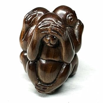 能面　猿　木彫り ムフフな猿 木彫 w160×d260×h380mm .